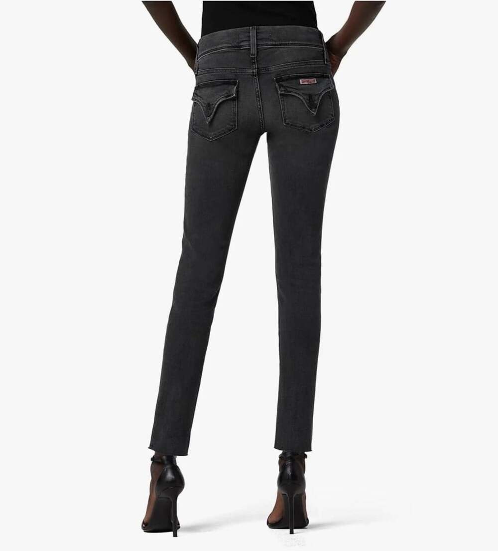 Hudson Collin Ridley Jeans Womens sz 29 x 26.5" black grey Wash Ankle Cut-Off